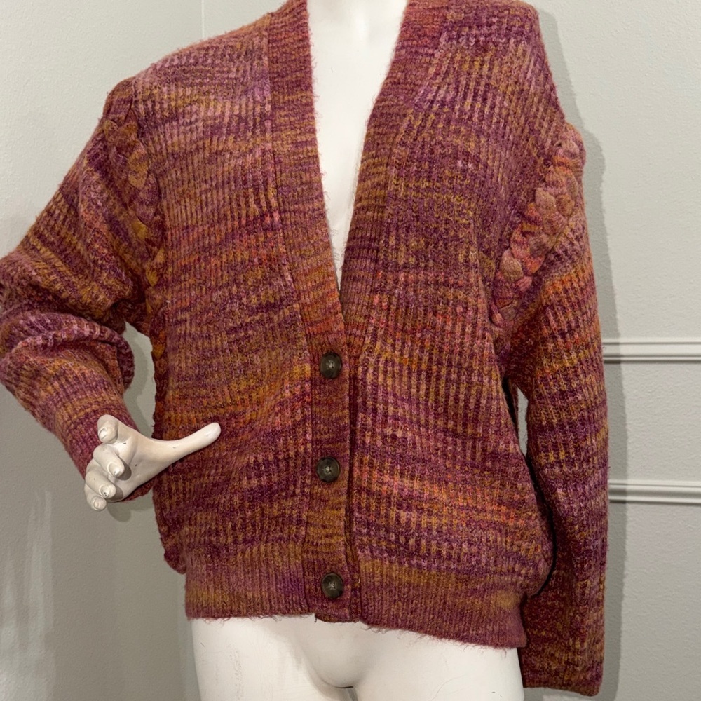 Dex Women's Pink and Orange Cardigan Sweater